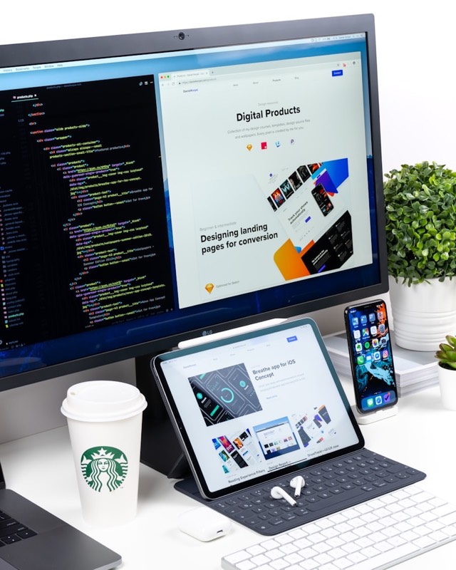 Website design work on a laptop